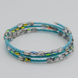 Whitney Bracelet in Sea Blue with Metallic Rainbow
