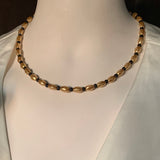 Nora Necklace in Golden Pearl with Black