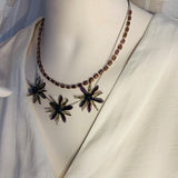 Anna Layered Necklace in Shiny Brown