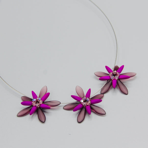Anna Necklace in Neon Purple with Lilac Accents
