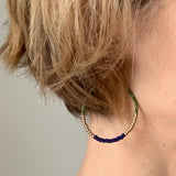 Hannah Earrings in Blue, Green and Matte Gold