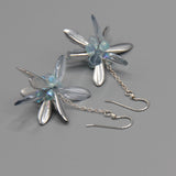 Laura Earrings in Silver Crystal with Light Blue Accent