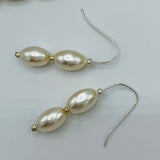 Olivia Earrings with Oval Pearls