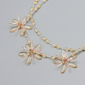 Anna Layered Necklace in Crystal Cream