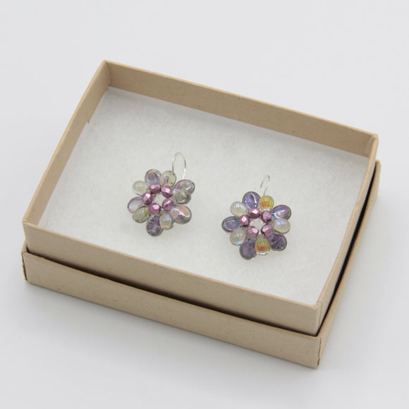 Dahlia Earrings In Soft Pastel Purple