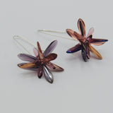 Natalie Earrings in Shiny Rose Gold and Purple