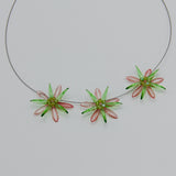 Anna Necklace in Spring Green With Red Stripes