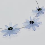 Anna Necklace in Frosty Blue with Shiny Olive Green Accents