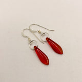 Jane Earrings in Red with Shine