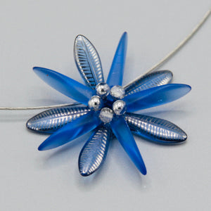Elizabeth Necklace in Blue with Laser Etched Design