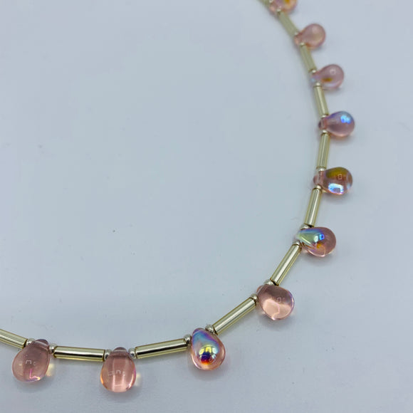 Rosie Necklace in Shiny Light Pink