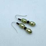 Olivia Earrings in Pearly Green and Black