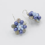 Dahlia Earrings In Pearly Iris Purple and Gray
