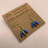 Janet Earrings in Bright Blue and Matte Gold