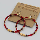 Hannah Boho Earrings in Red and Gold