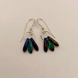Janet Earrings in Deep Green and Iris Blue